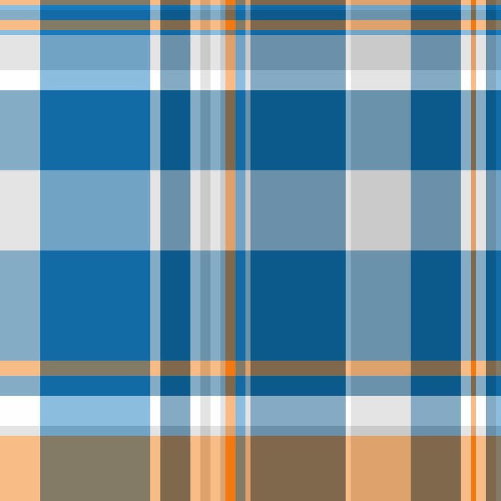 Mesh fabric seamless pattern, intricate textile check tartan. Group plaid background texture in cyan and orange colors. vector