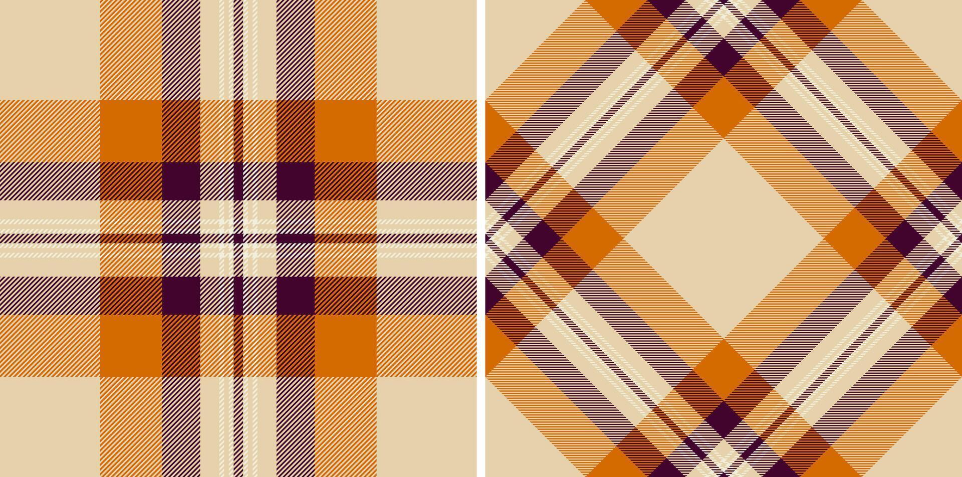 Autumnal tartan patterns, a rustic and cozy aesthetic. Use for backgrounds, textiles, or seasonal designs. Warm, plaid, fabric texture, and endless applications. vector