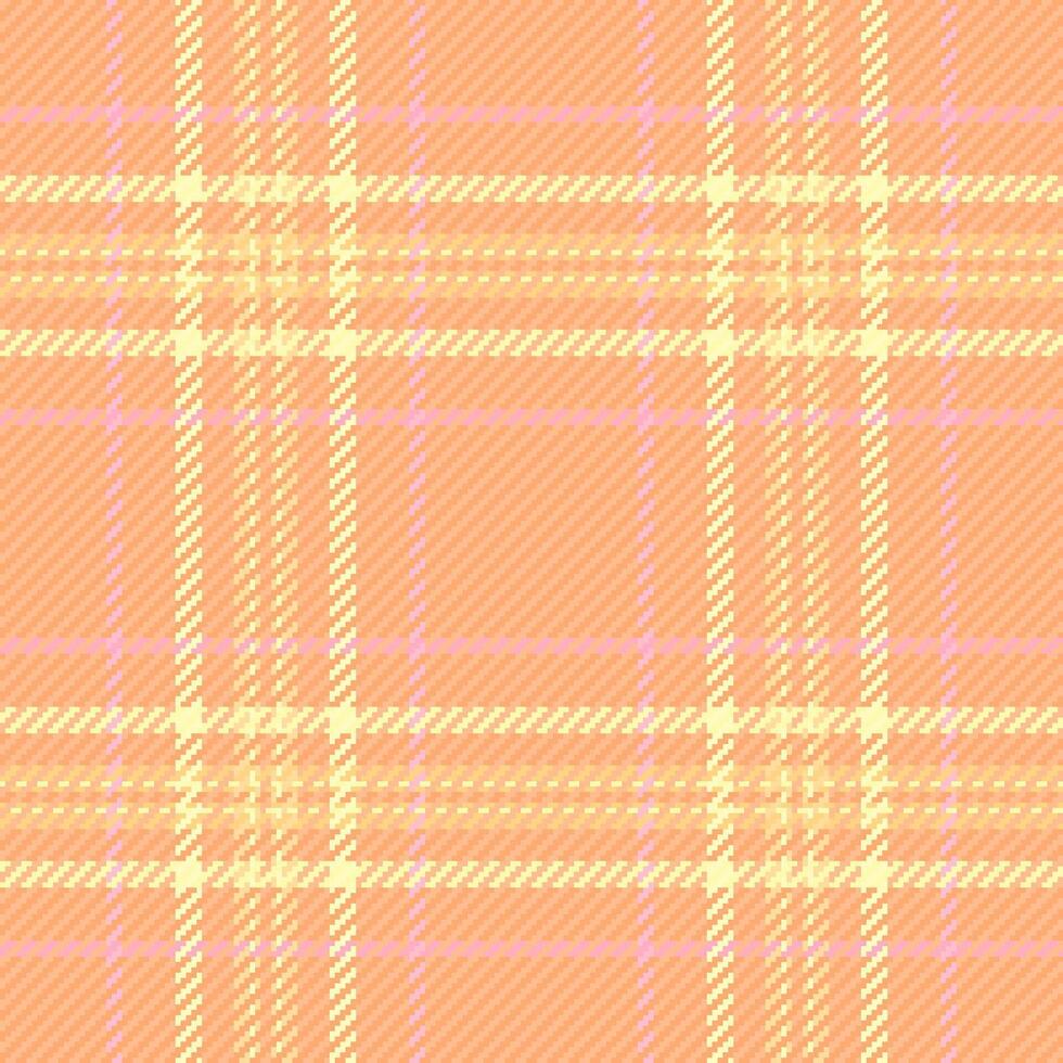 Warm toned plaid pattern in peach, yellow, and light pink. Great for backgrounds, textiles, designs, and adds a touch of retro charm. Versatile and visually appealing. vector
