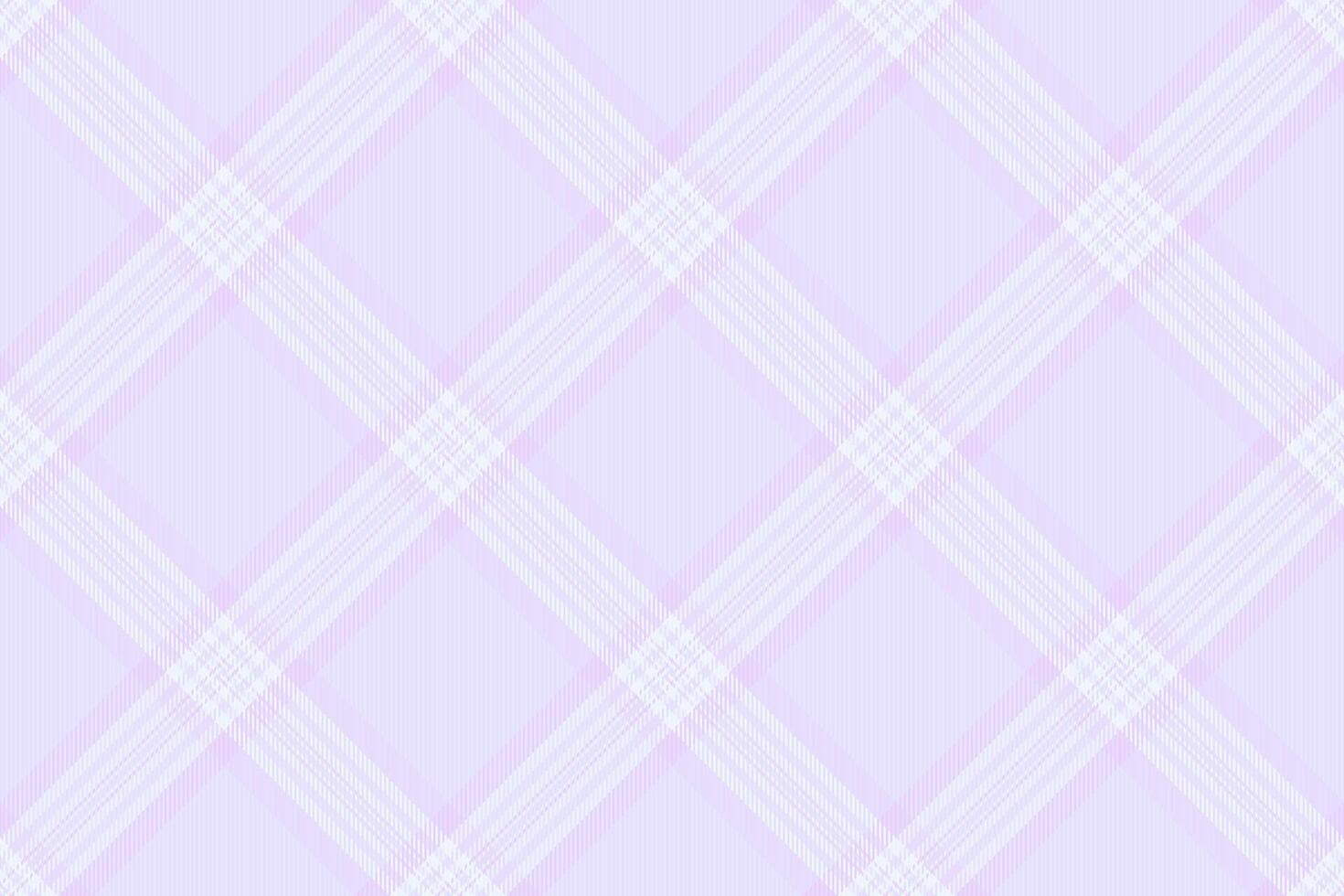 Deco seamless check fabric, outfit background texture. Repeating textile tartan plaid pattern in light and lavender colors. vector