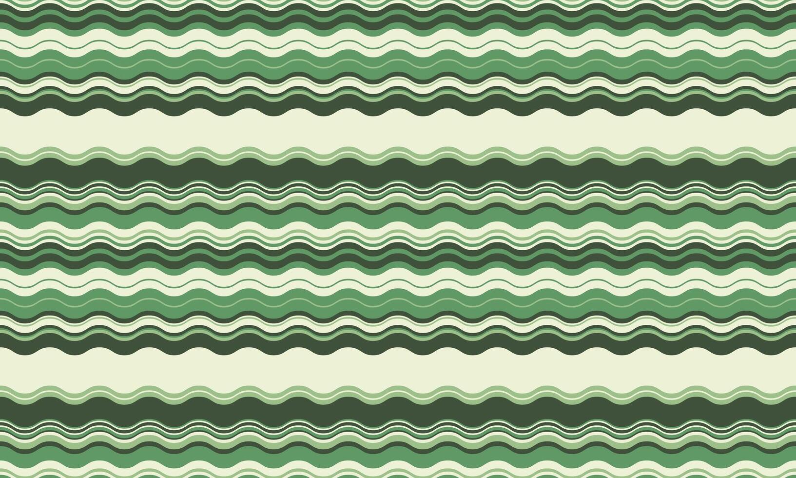 Serene green wavy stripes pattern. Perfect for backgrounds, textiles, website design, and packaging. Evokes nature, tranquility, and a retro aesthetic. Versatile and visually appealing. vector