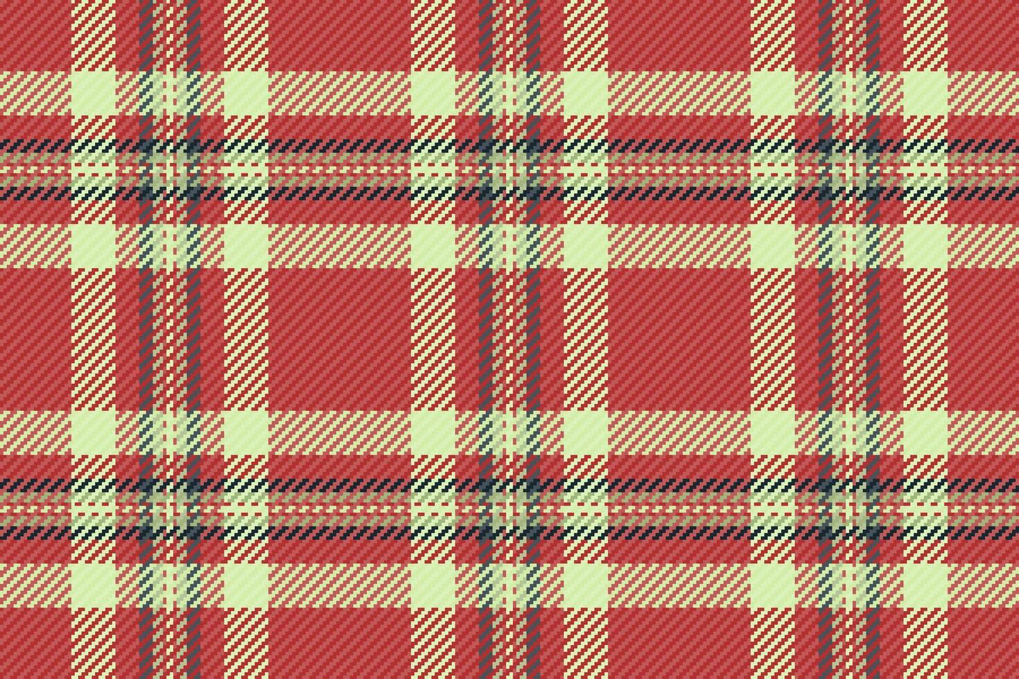 Thin check texture textile, layout pattern seamless background. Geometric plaid fabric tartan in red and light colors. vector