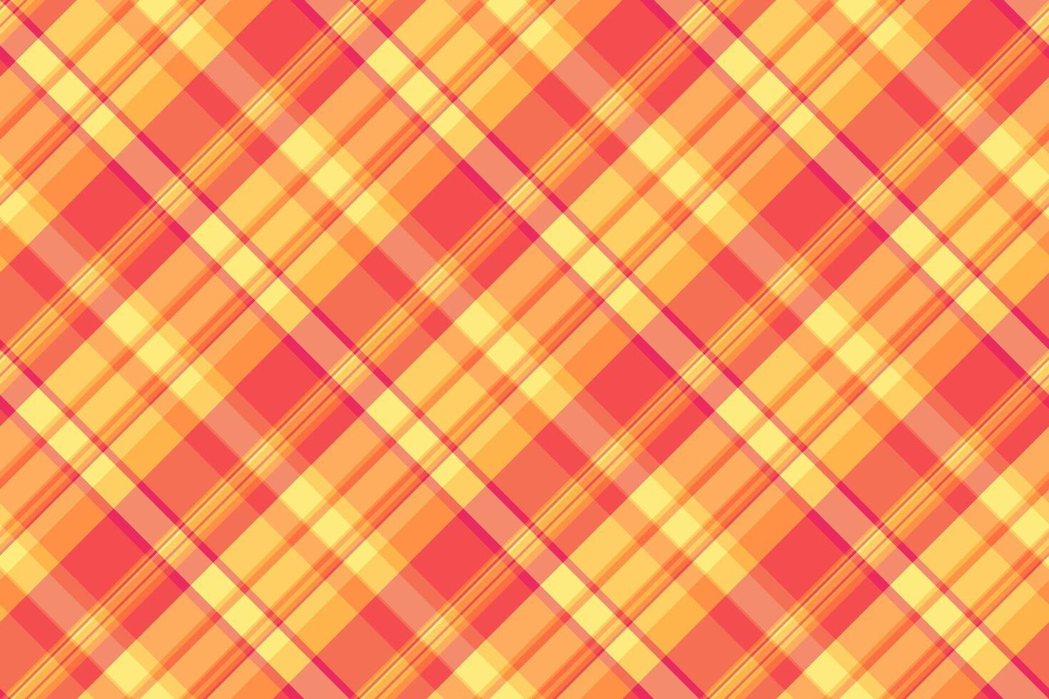 Vibrant seamless plaid pattern in warm tones. Textile design, can be used for backgrounds, fabrics, wrapping paper, and creative projects needing a cheerful touch. vector