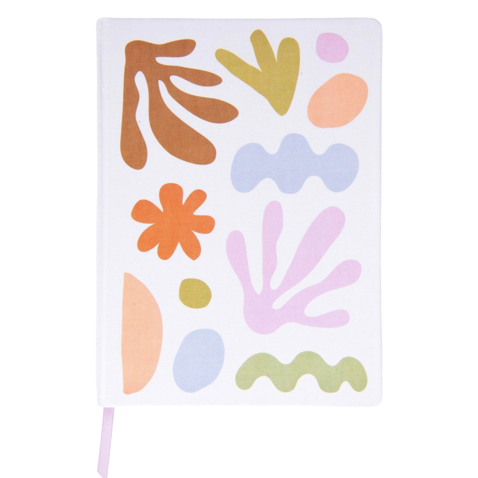 Notebook isolated on transparent background featuring abstract shapes and patterns png