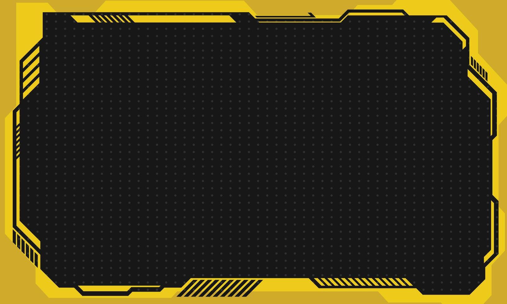 Cyberpunk futuristic technology yellow frame empty background vector
