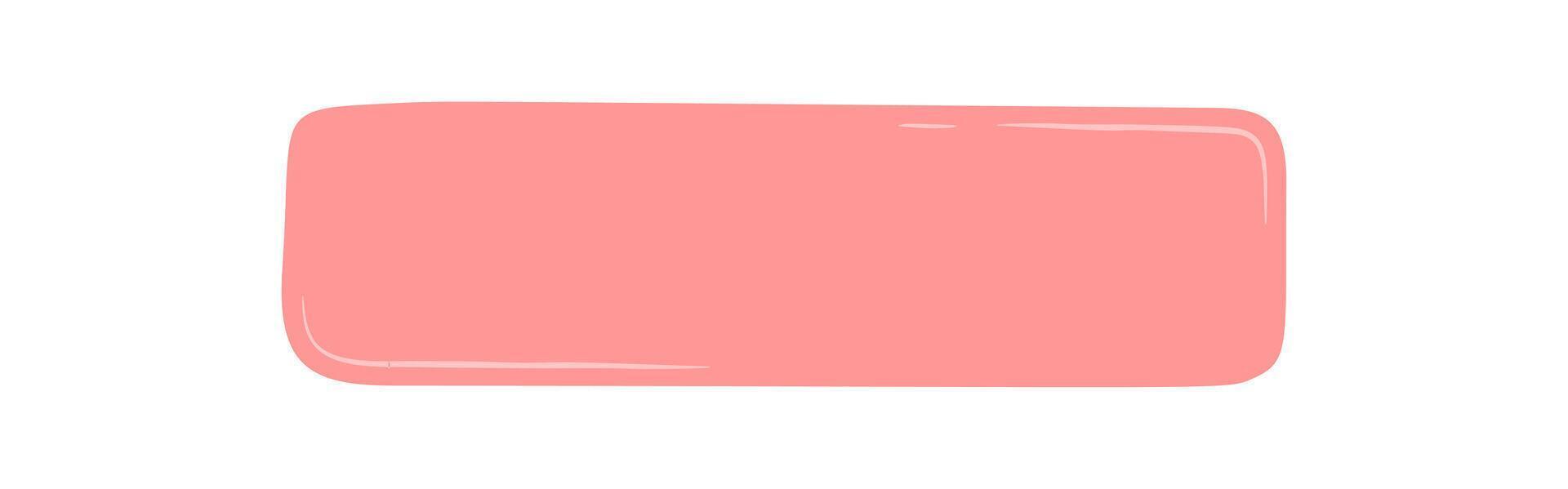 Pink fluid rectangle banner in hand drawn style forms an abstract frame and label with text box template. Unique background and creative box element for modern design. vector