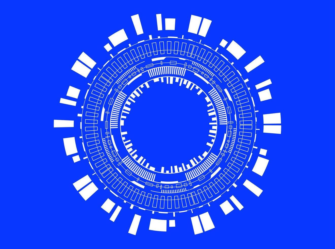 Futuristic geometric circle with digital frames design vector