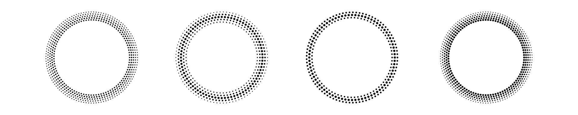 Circular dot patterns for creative design projects vector