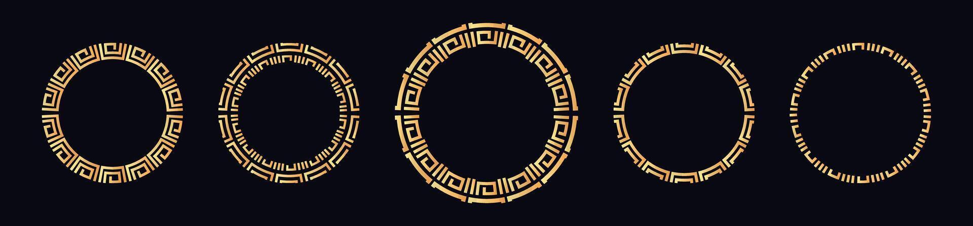 Elegant decorative circle frame set for design projects vector