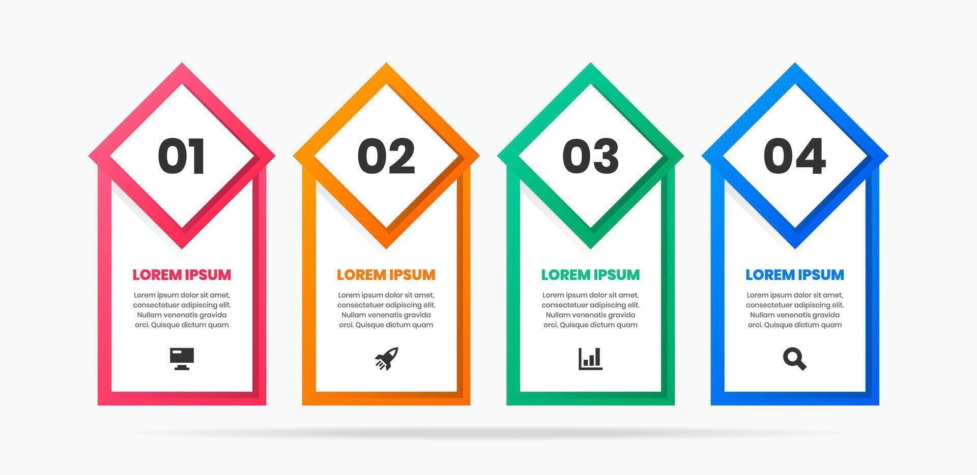 Abstract Infographic Element Design Templates with Icons and 4 Numbers. Suitable for Process Diagram, Presentations, Workflow Layout, Banner, Flow Chart vector