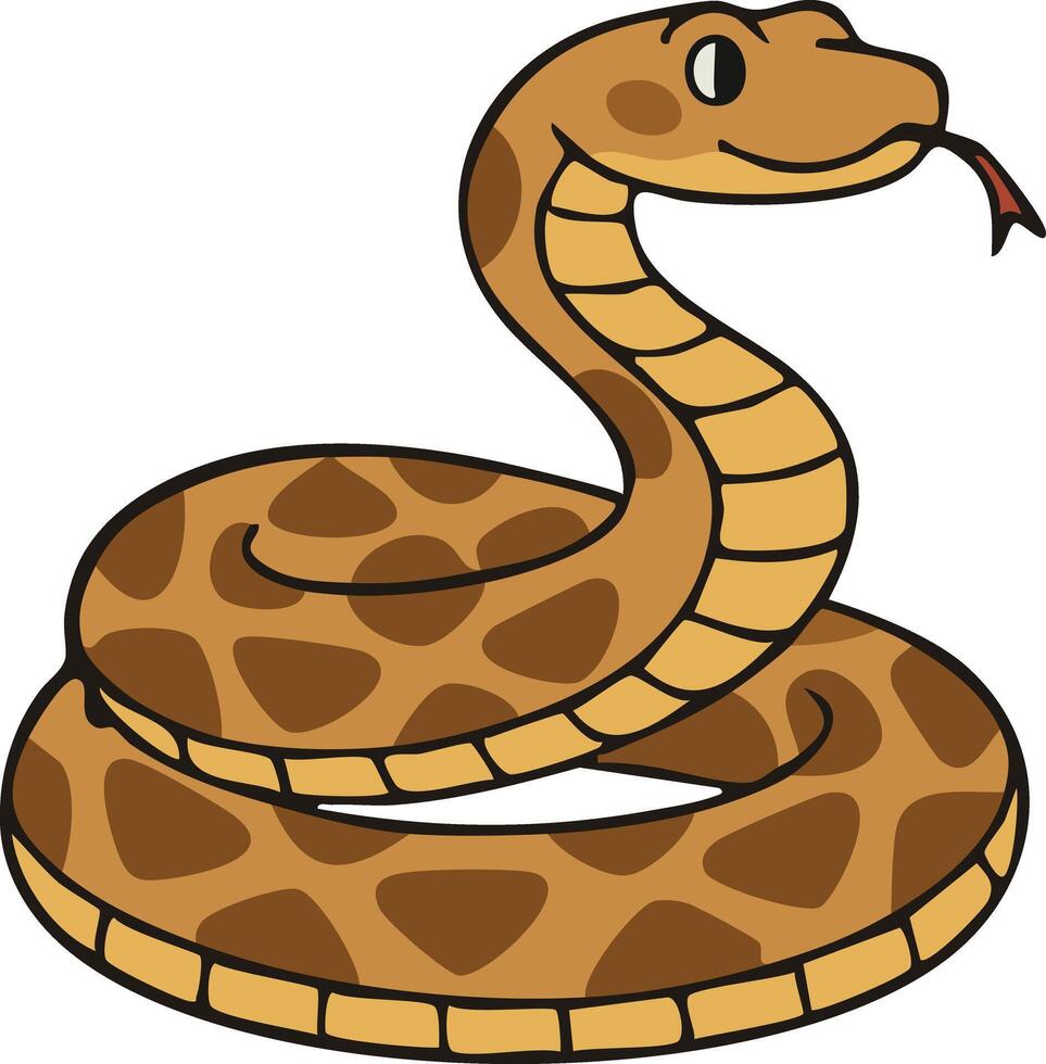 Coiled desert snake with forked tongue and patterned scales vector