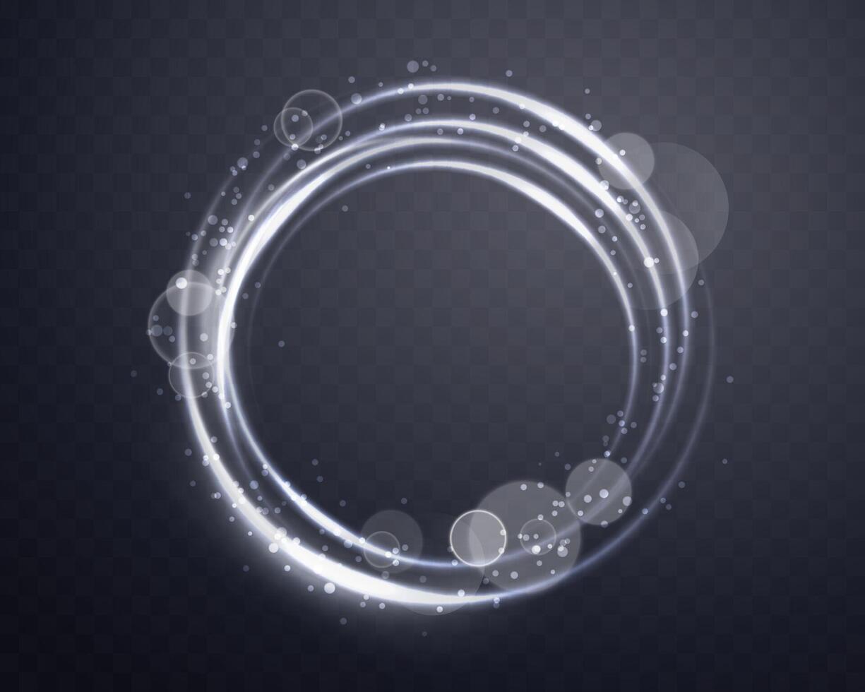 Glowing circular design with bubbles vector