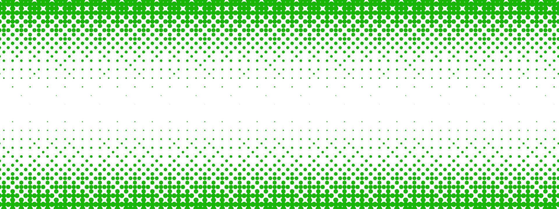 Green bitmap gradient texture. Fading pixel 8 bit gradation pattern. Repeated dotted dither halftone background. Rasterized game halfton patern. Vanishing comic pop art overlay backdrop vector