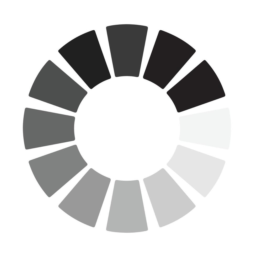 Circular loading indicator with gradient shades progress vector