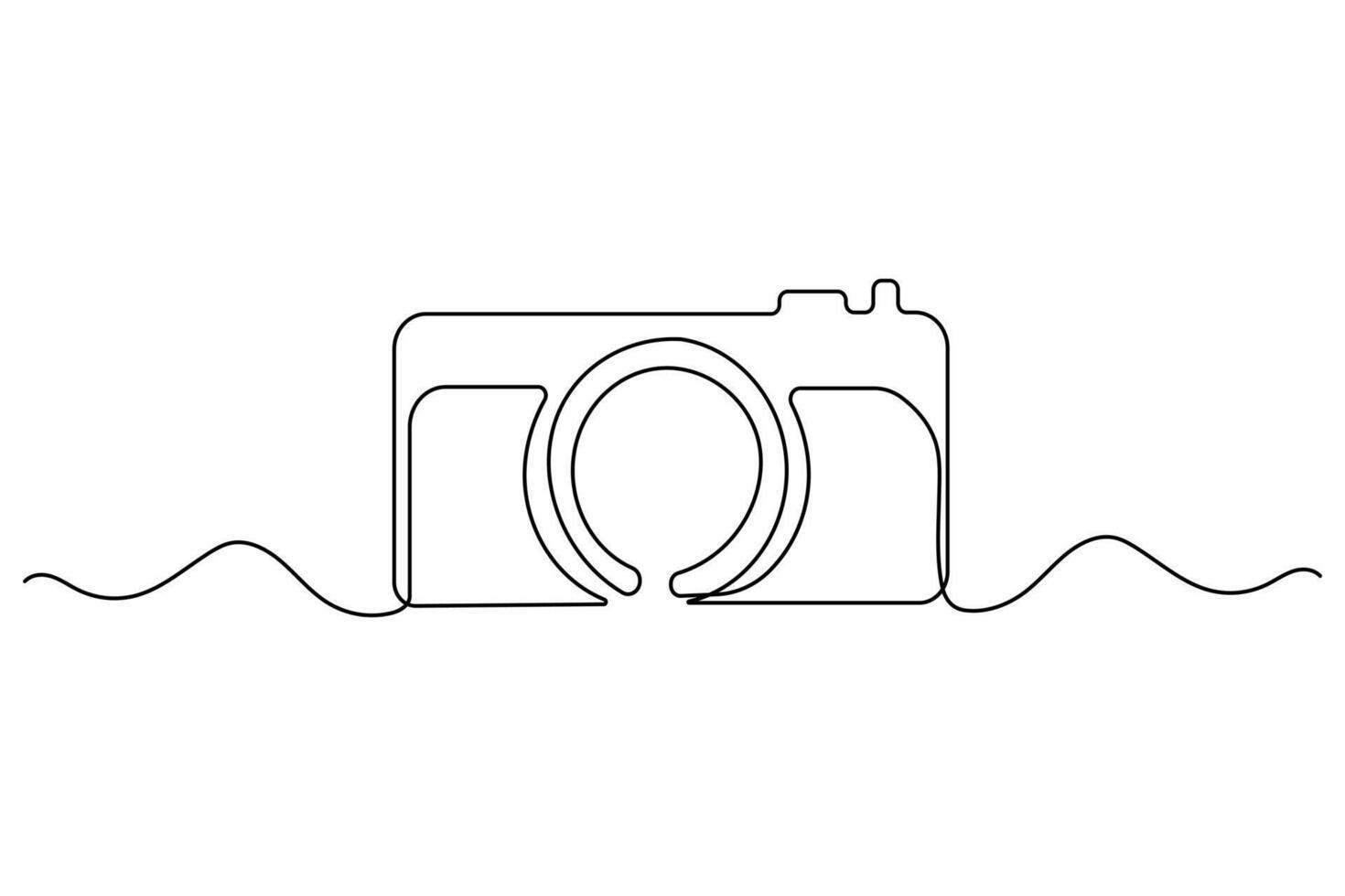 Simple camera one line minimalist drawing isolated abstract continuous outline sketch vector