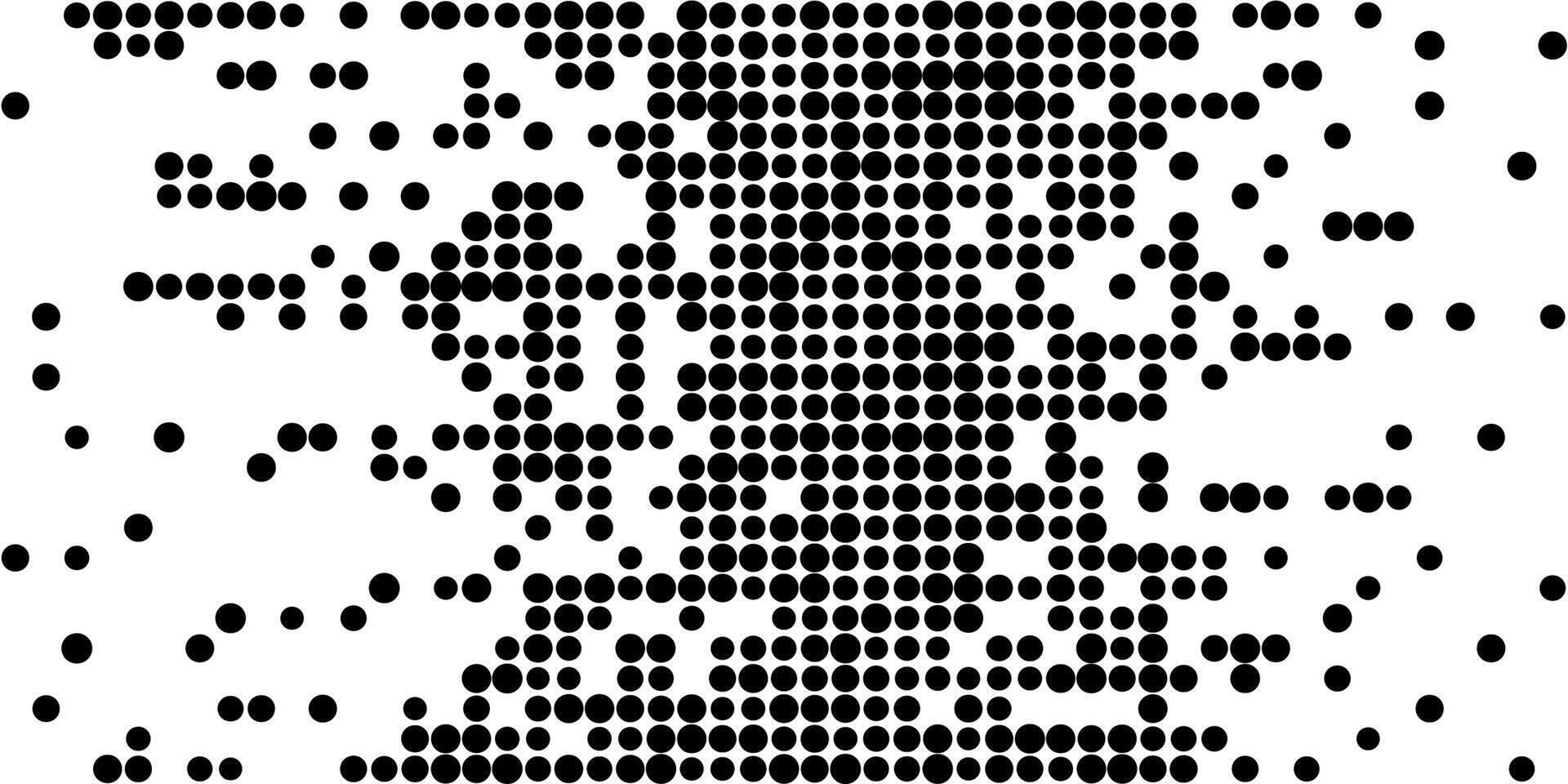 Minimal abstract texture with pixel cubes and halftone grain representing disappearing elements from a square grid suitable for digital disintegration background concept vector