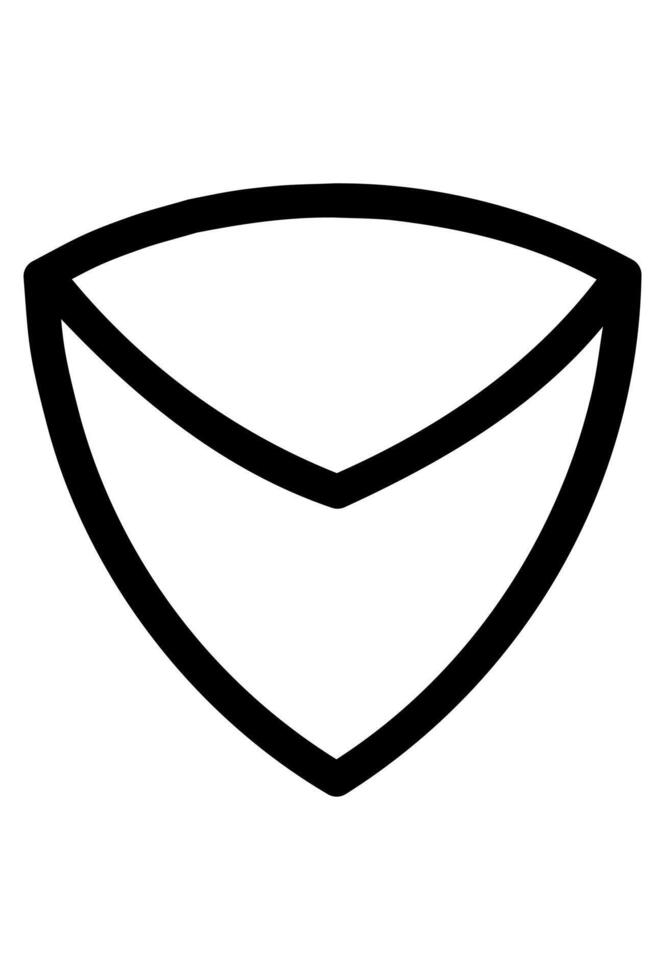An abstract symbol in a shield shape. Simple icon resembling a shield or chevron. Geometric logo with a pointed shape. vector