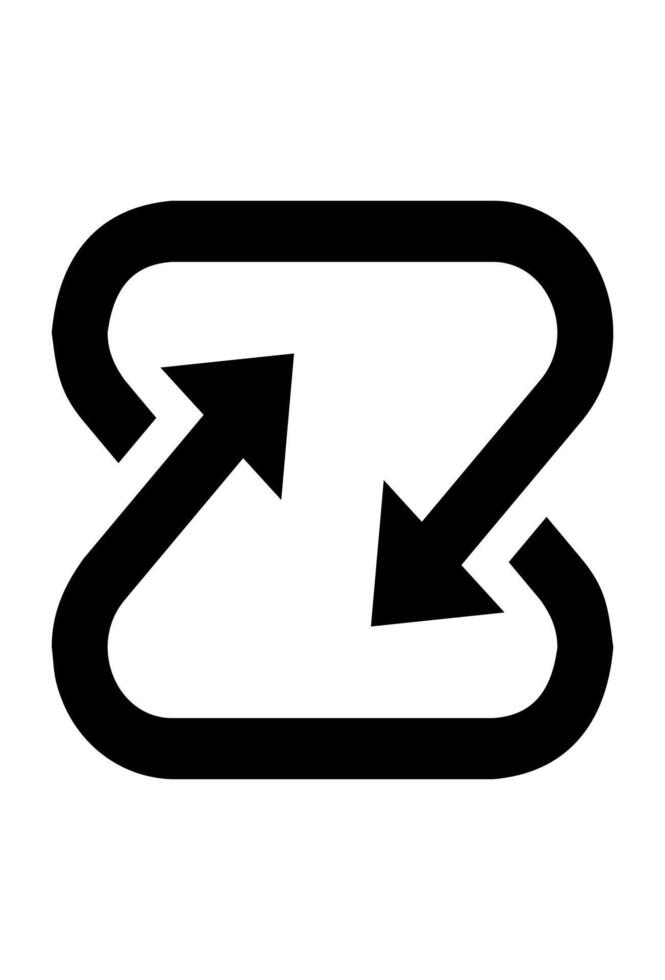A Z-shaped symbol with two arrows. Icon for synchronization or looping. Geometric symbol with arrows. vector