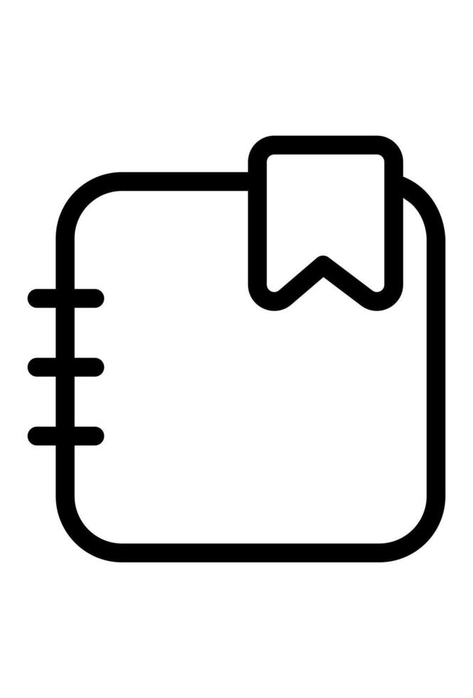 A square notebook with a bookmark. Icon of a diary or planner. Symbol of planning or organization. vector