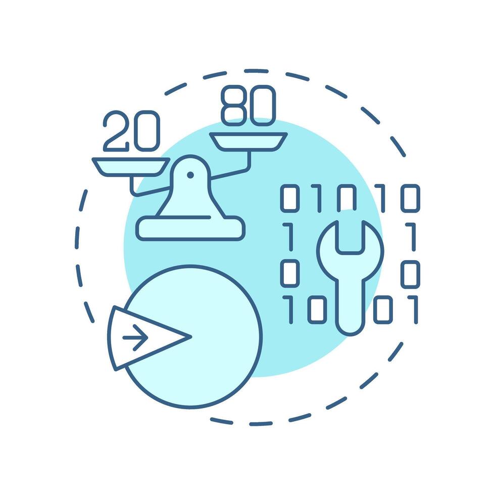 defecto agrupamiento suave azul concepto icono. software desarrollo. codificación, programación. redondo forma línea ilustración. resumen idea. gráfico diseño. fácil a utilizar en infografía, presentación vector