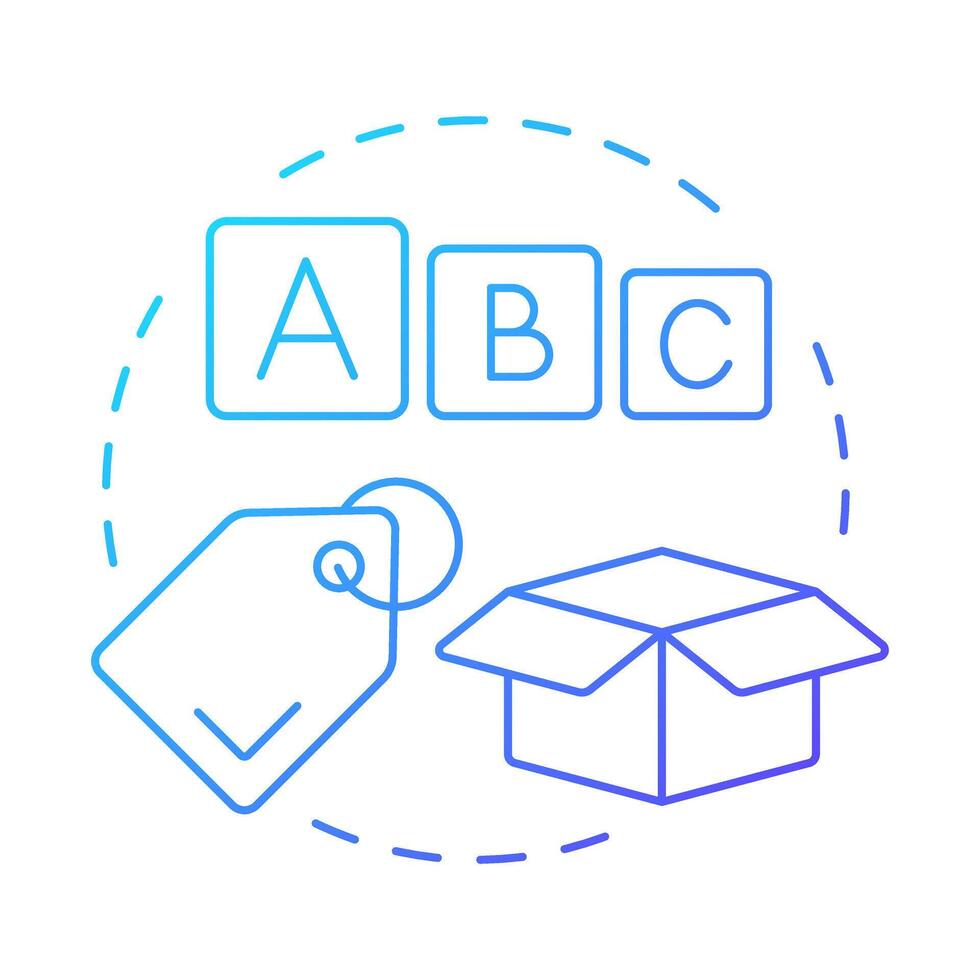 ABC analysis blue gradient concept icon. Products value comparison process. Inventory management method. Round shape line illustration. Abstract idea. Graphic design. Easy to use in article vector