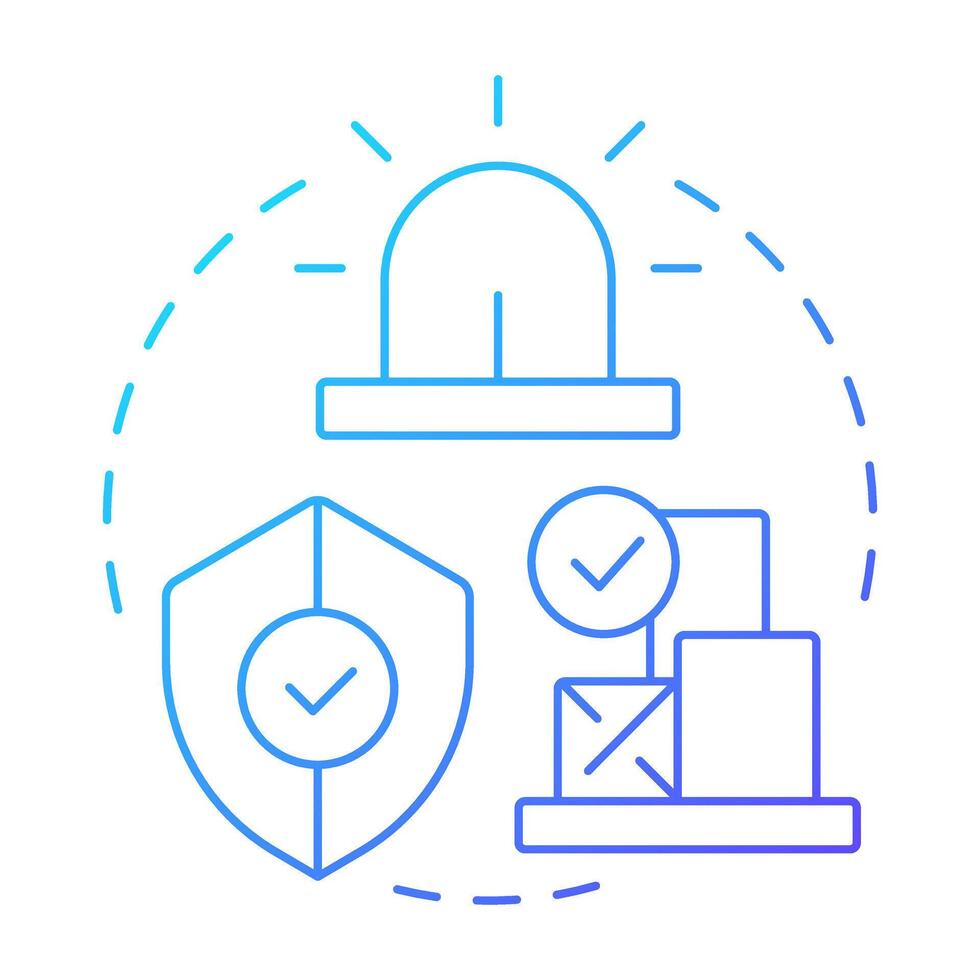 Safety stock blue gradient concept icon. Preventing loss of resources. Inventory management method and technique. Round shape line illustration. Abstract idea. Graphic design. Easy to use in article vector