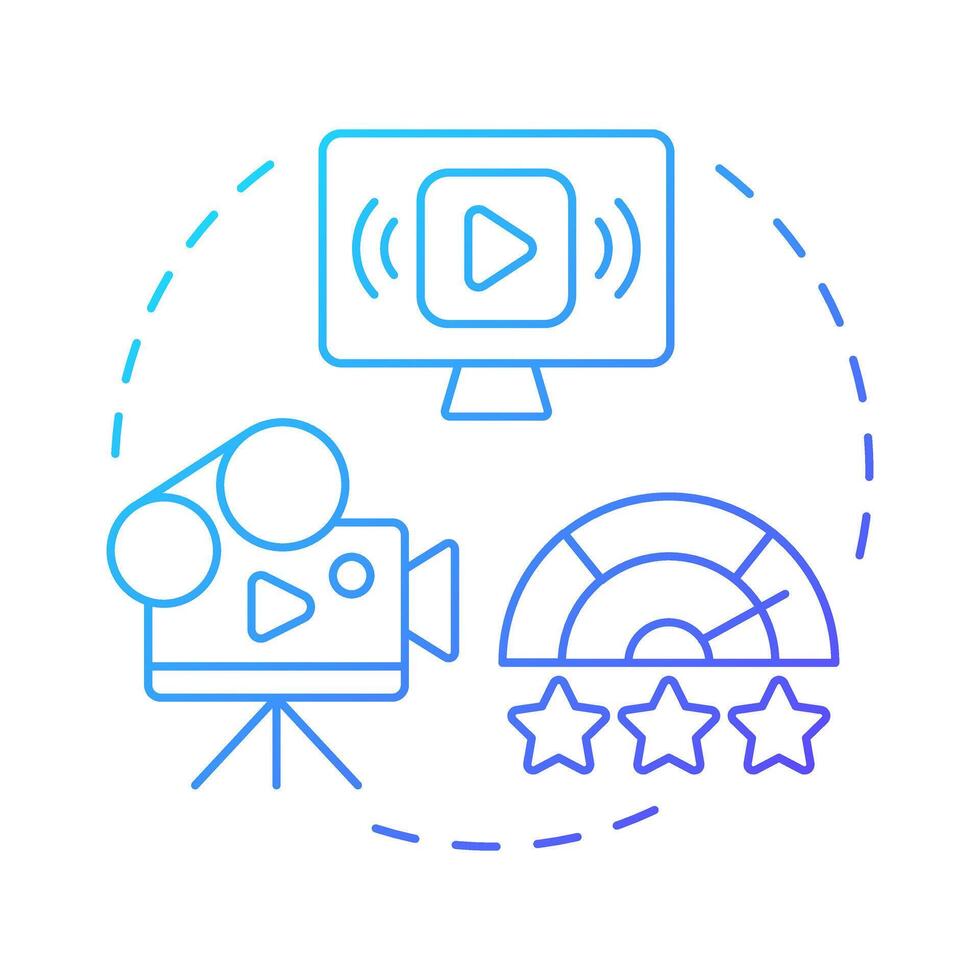 marketing blue gradient concept icon. Efficiency meter, performance. Advertising, promoting. Round shape line illustration. Abstract idea. Graphic design. Easy to use in presentation vector