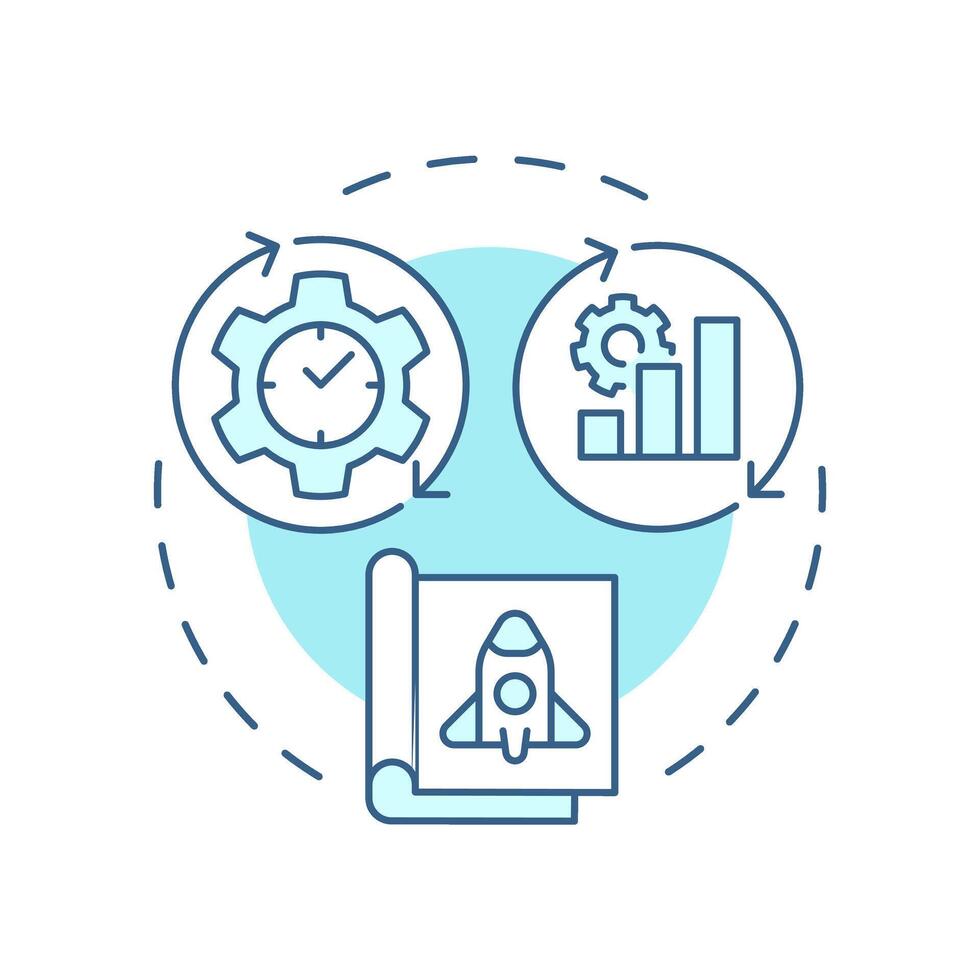 Digital modernization soft blue concept icon. Efficiency growth, productivity. Round shape line illustration. Abstract idea. Graphic design. Easy to use in infographic, presentation vector