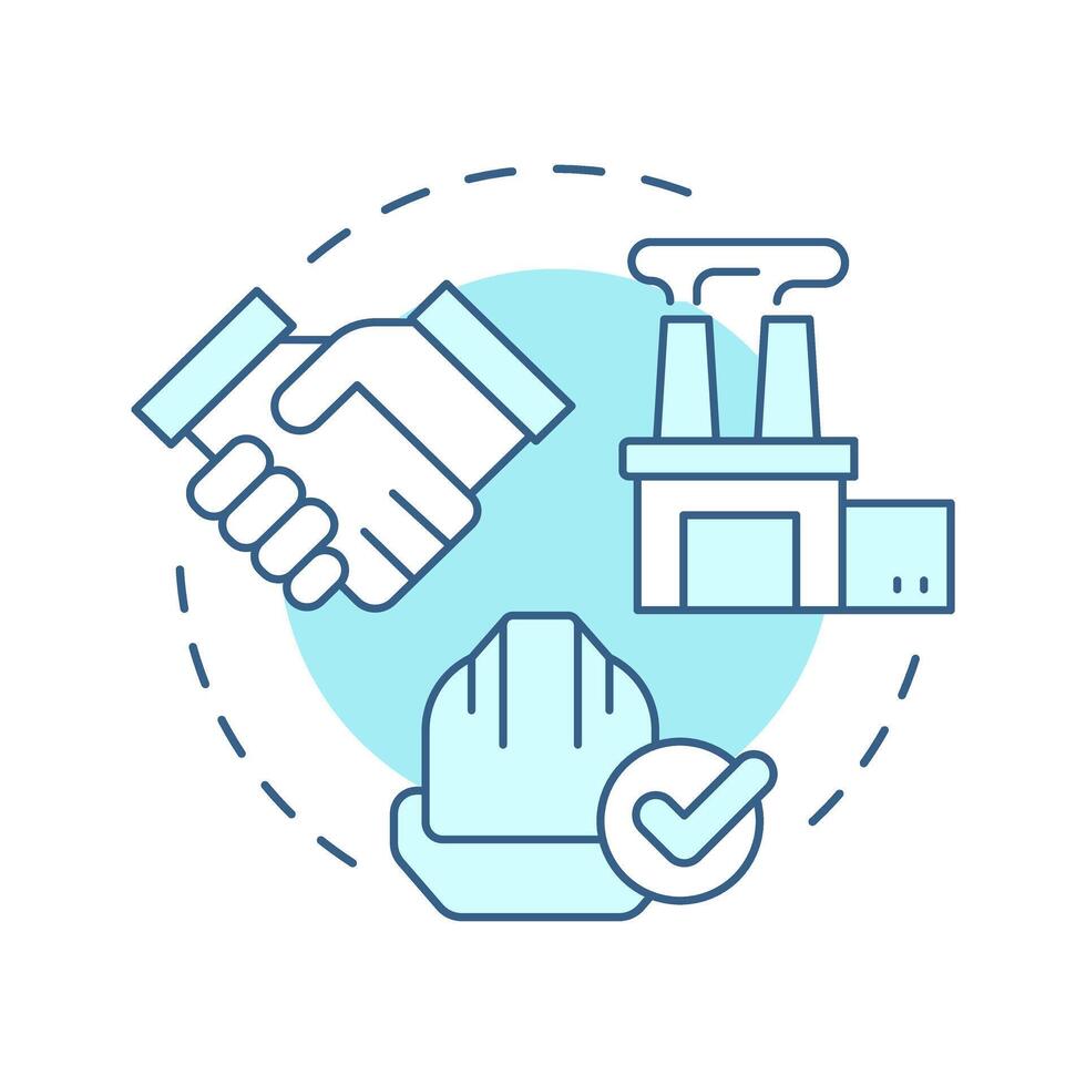 Ethical operations soft blue concept icon. Managing company resources. Type of ecological business practices. Round shape line illustration. Abstract idea. Graphic design. Easy to use in booklet vector