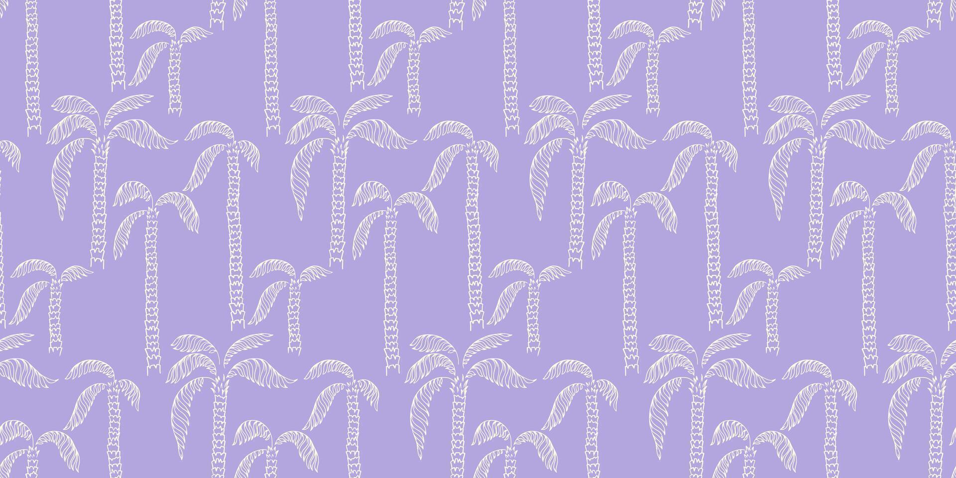 Palm tree pattern on lavender background vector