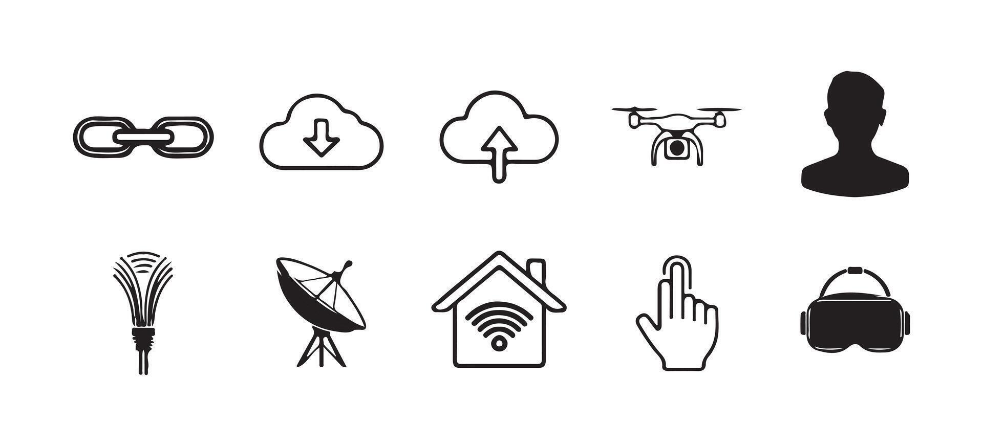 Modern technology icon set for digital and IT use vector