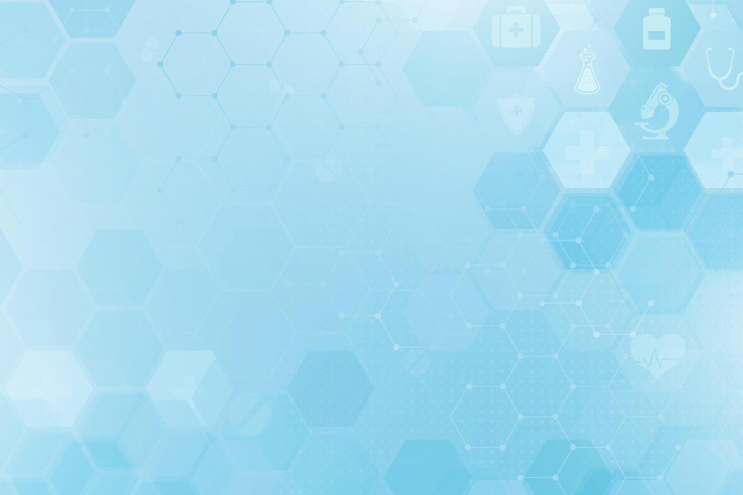 Abstract blue hexagon health background vector