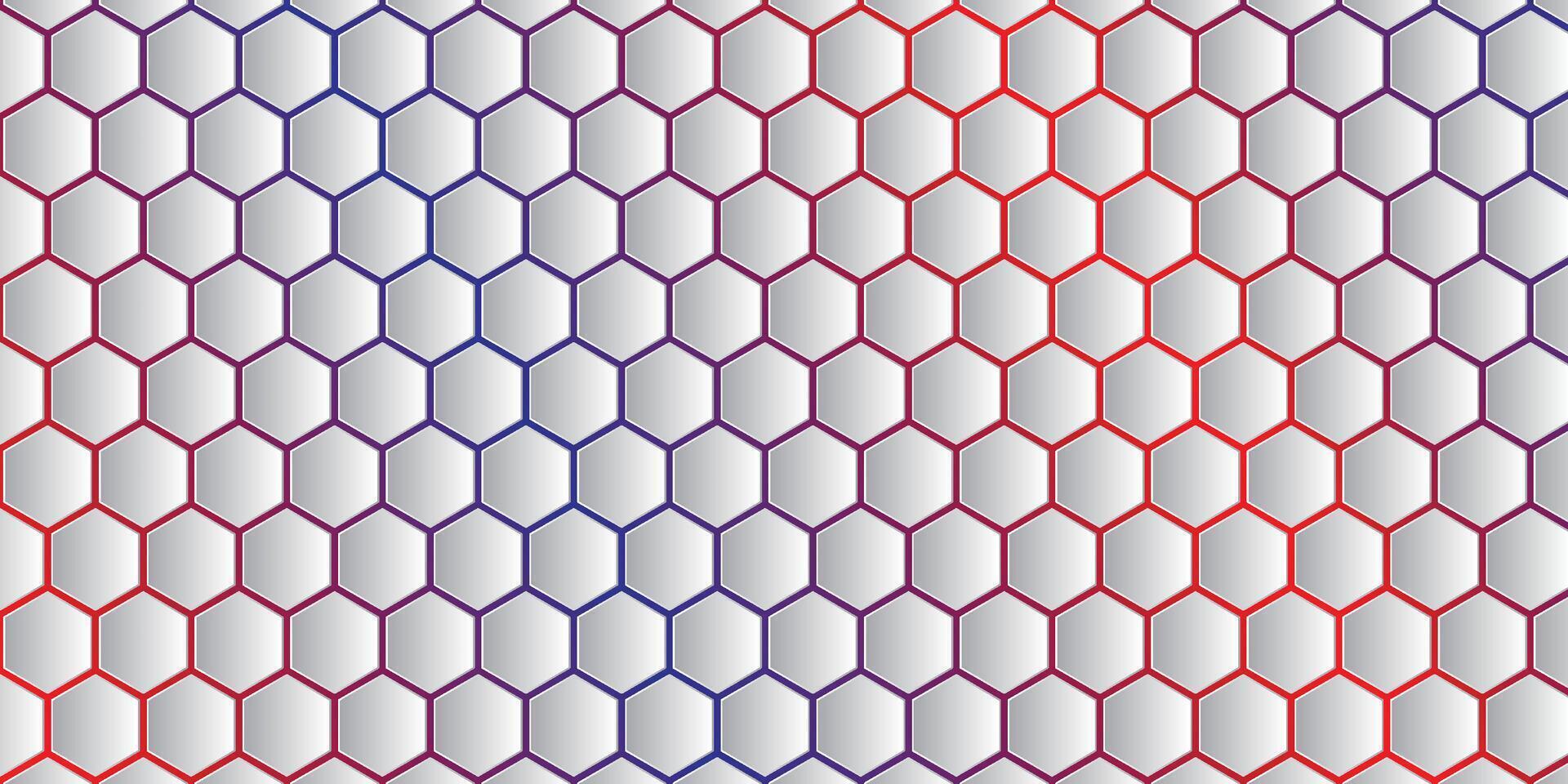 Gradient Hexagon Grid with Blue to Red Transition vector