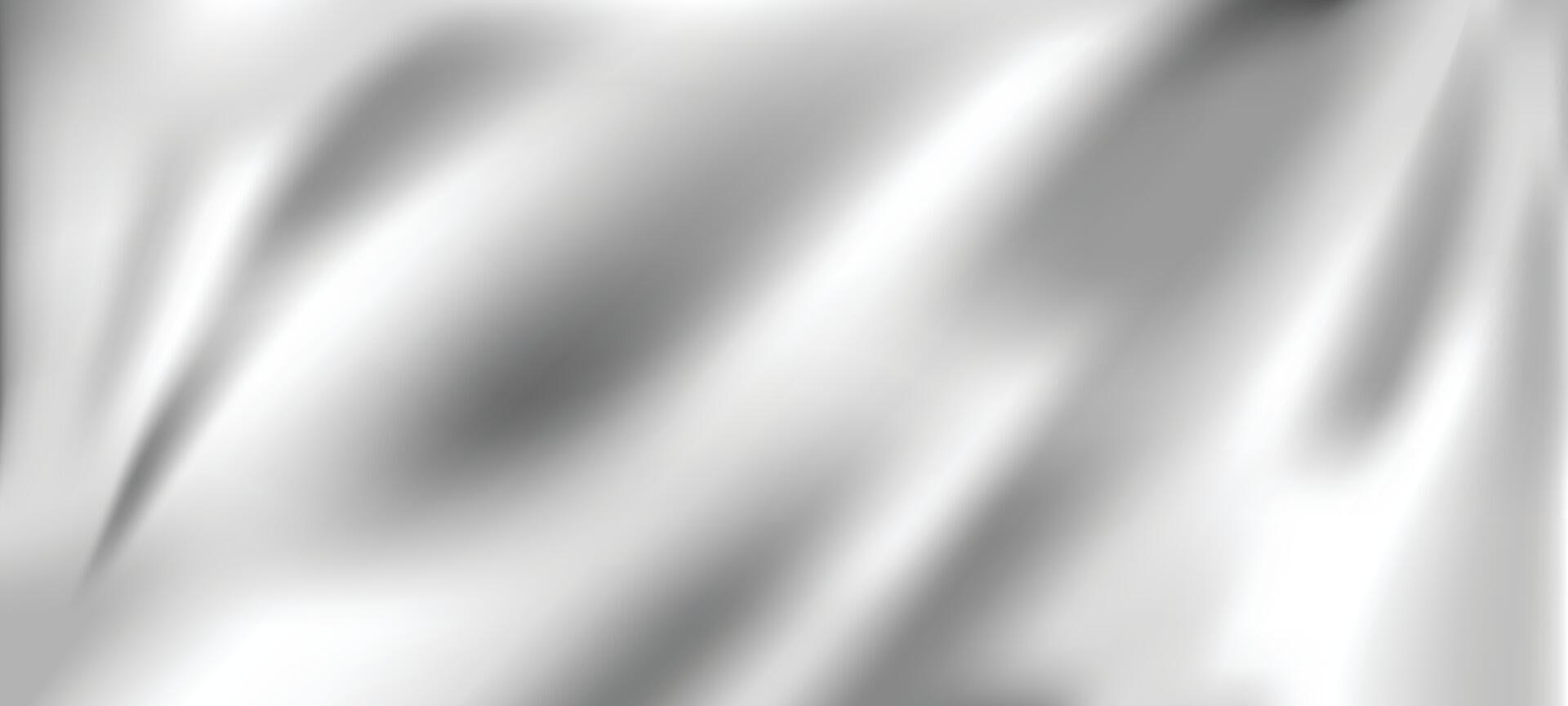 Luxury liquid silver texture with smooth flowing waves. Metallic gradient on wavy curve surface. Glossy reflective mercury or chrome material. Silver material vector