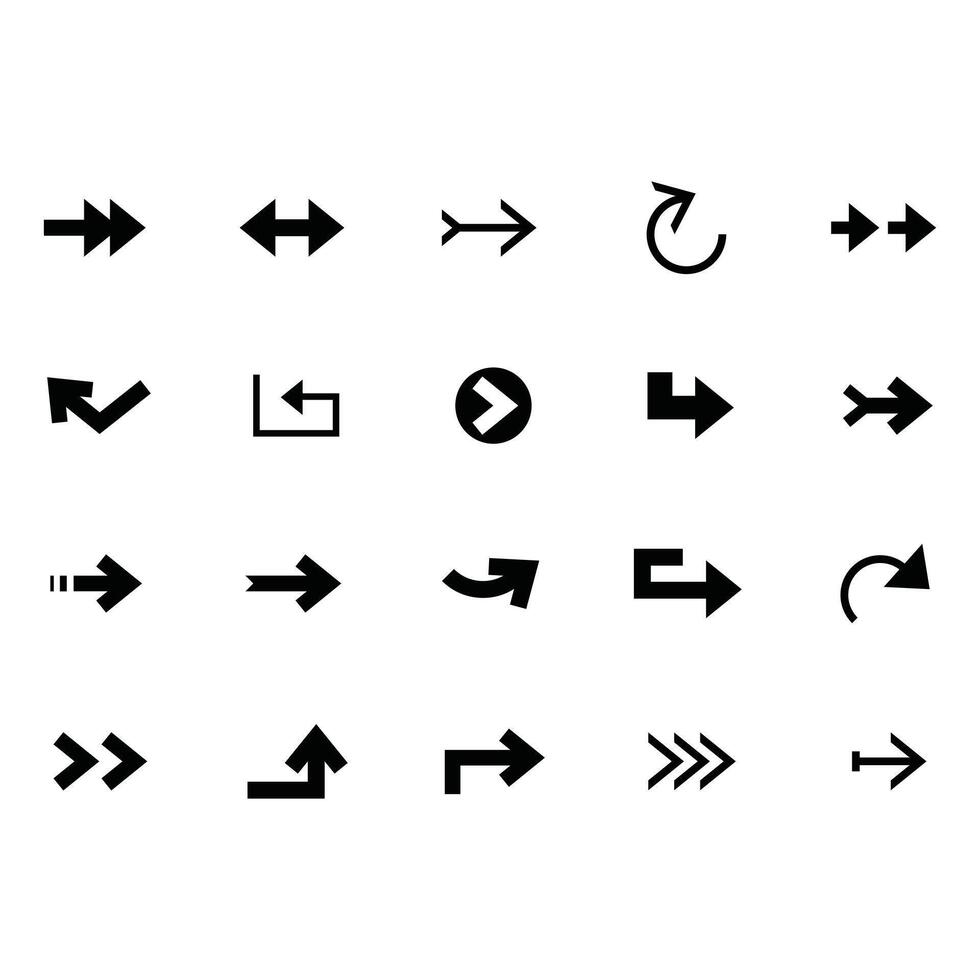 Forward up down left right arrow set, vector