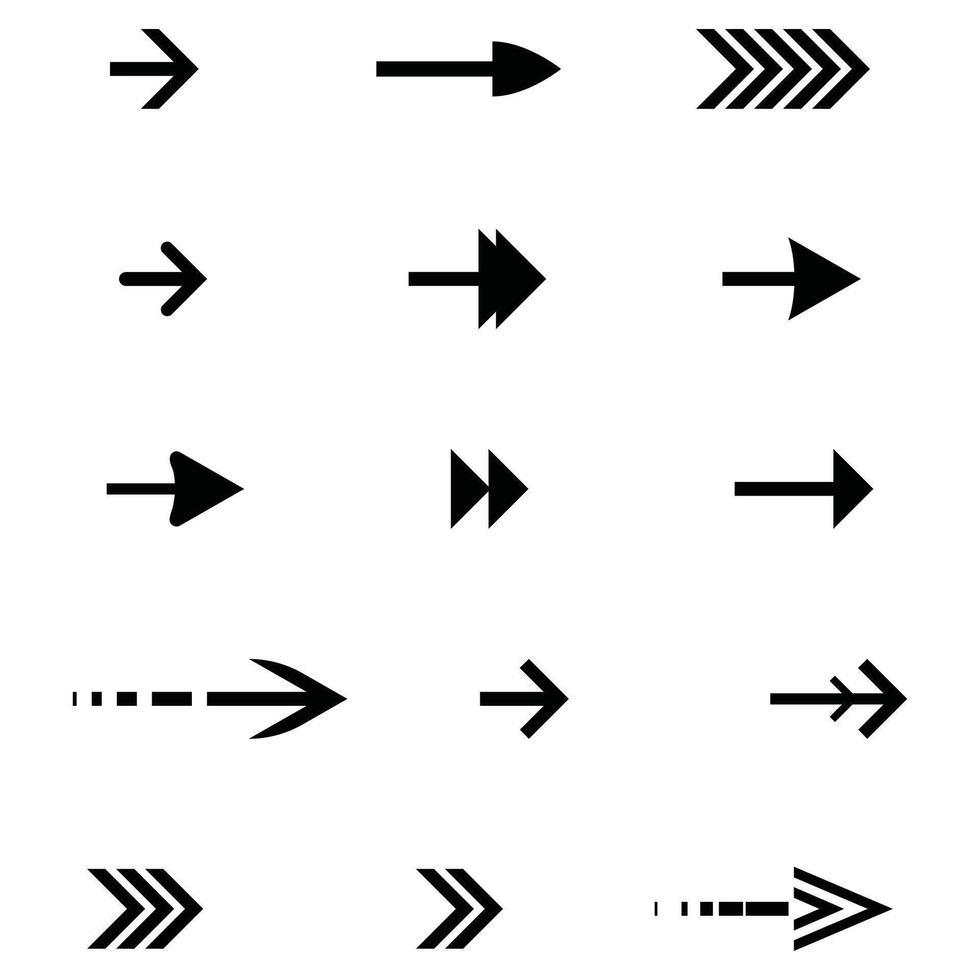 Different arrow sign symbol design isolated on a white background, vector