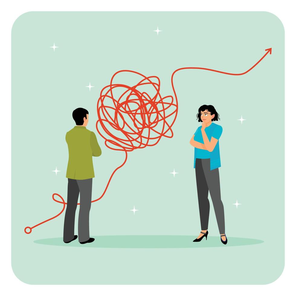 Tangled lines representing communication issues vector