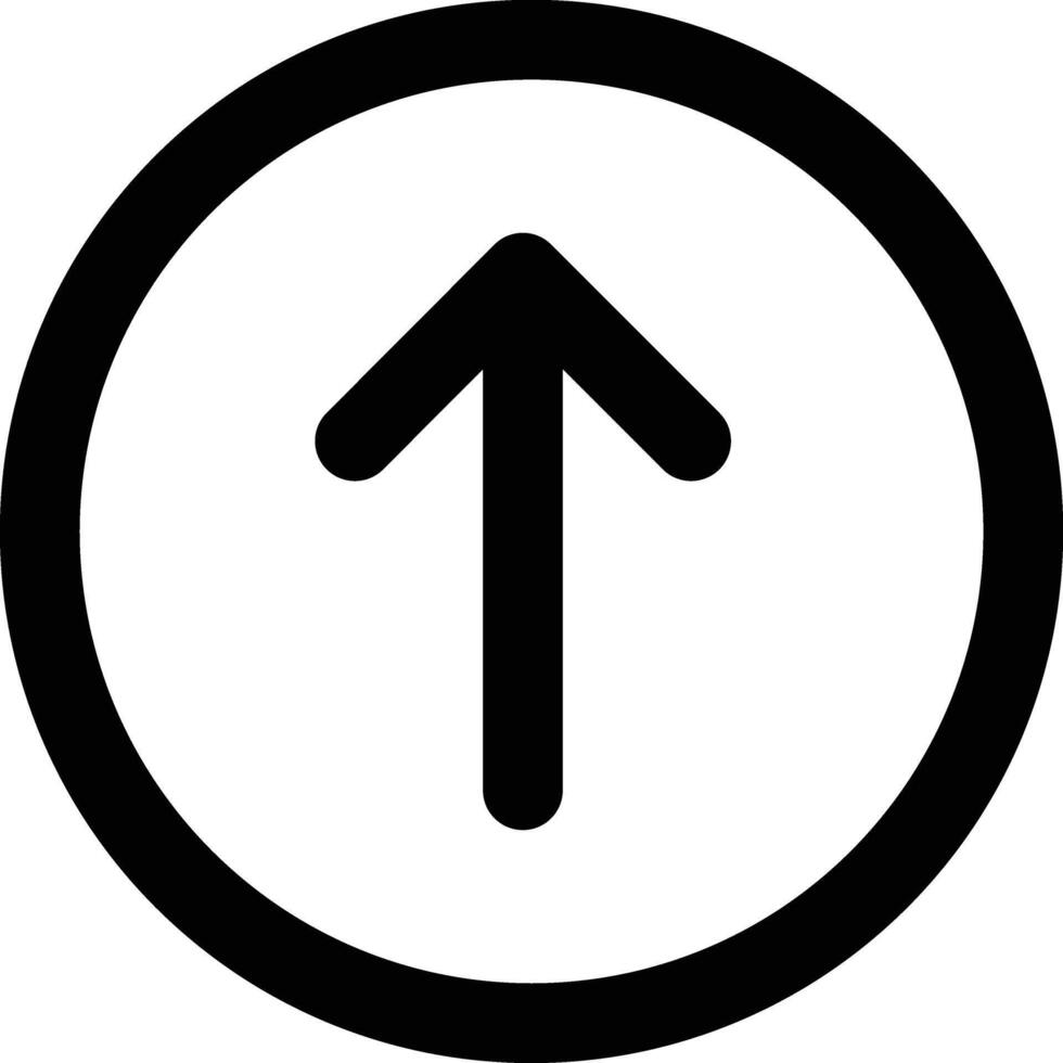 Up Arrow UI Icon Minimalist Simple up arrow icon for navigation and upload vector