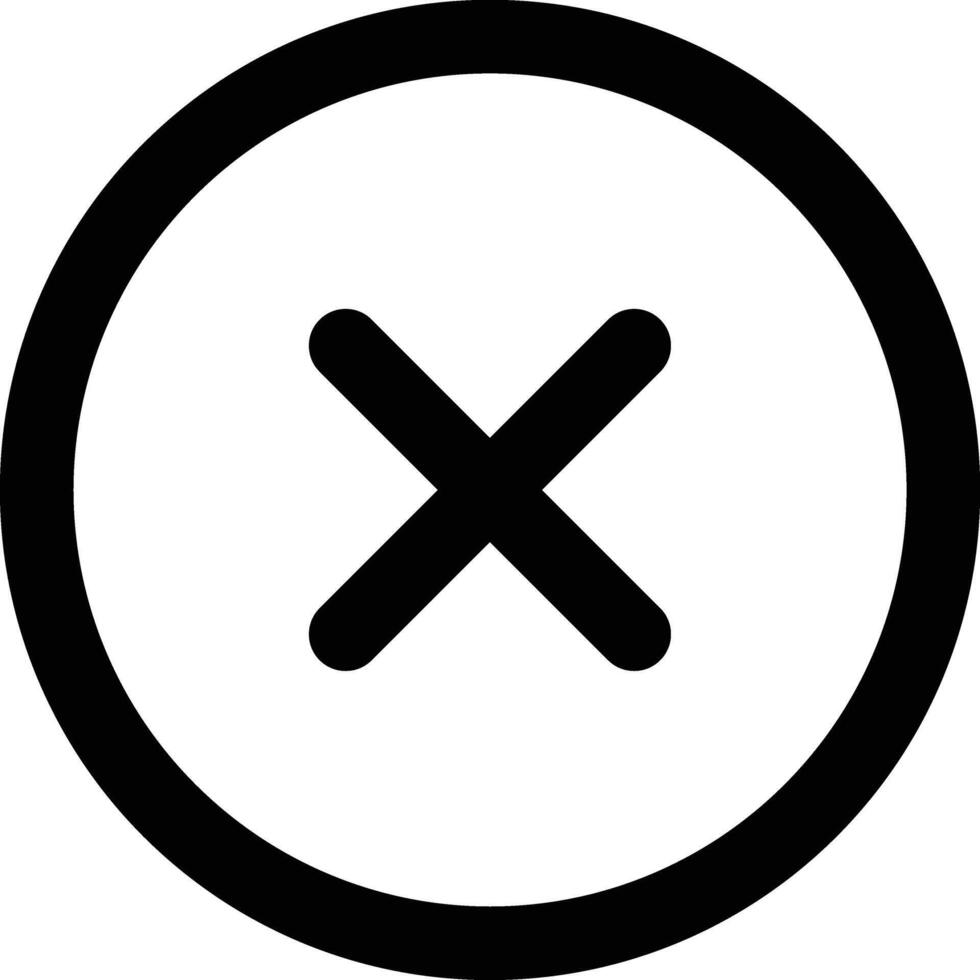 Close Button UI Icon Minimalist Simple X close icon in modern style. Great for app design, web projects, and digital interface vector