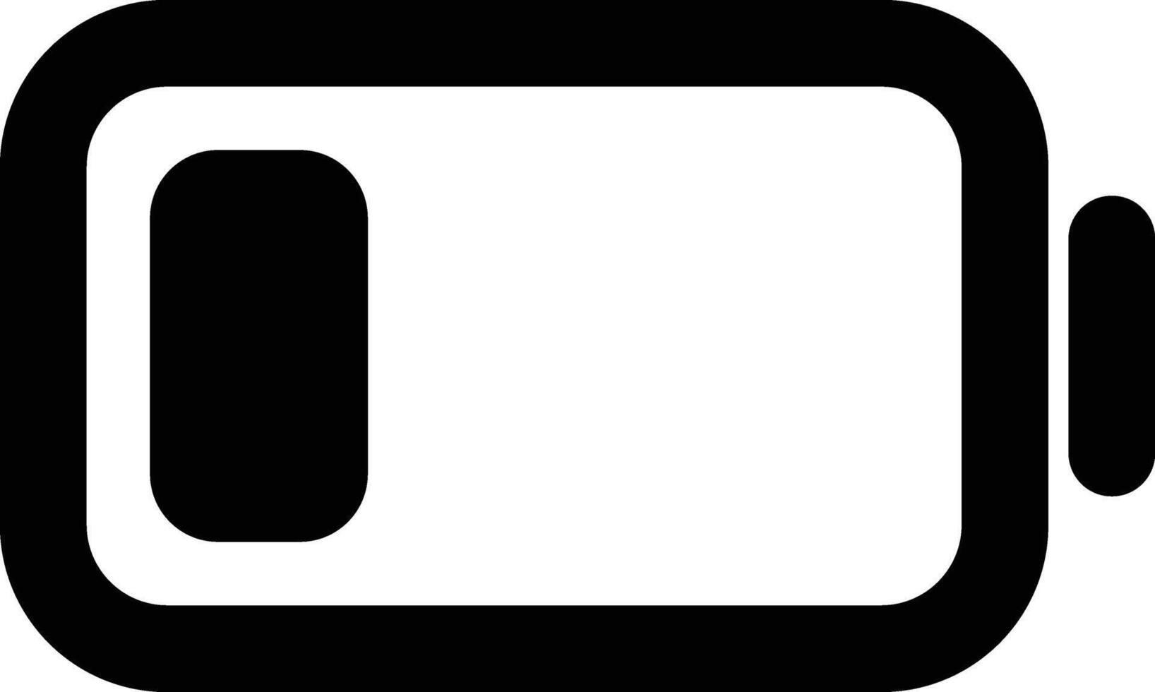 Battery Charge low about to die UI Icon Minimalist Simple battery icon for apps, devices, and energy theme vector