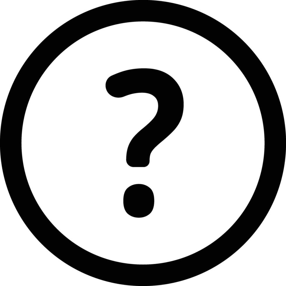 Question Help UI Icon Minimalist Question mark icon symbolizing help and support. Ideal for apps, websites, and customer service design vector