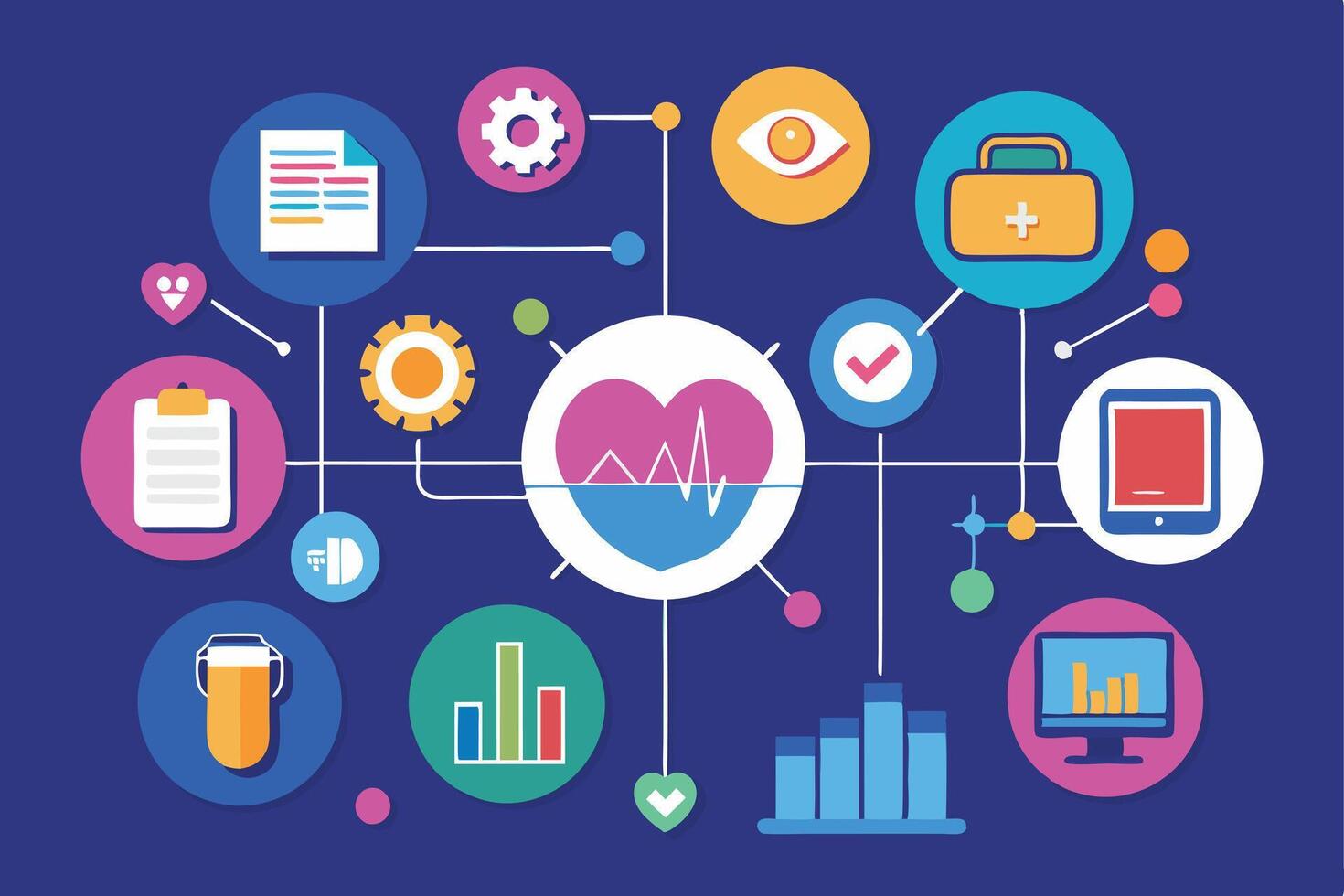 Holistic Healthcare Management System A Connected Network for Improved Patient Outcomes and Efficient Data Analysis vector