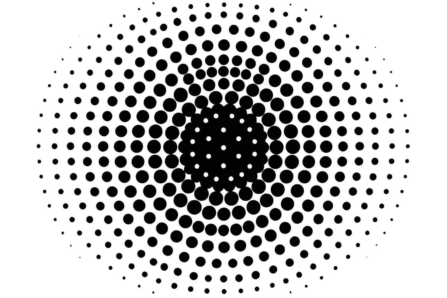 Stunning Black and White Circular Halftone Pattern, Expressive Graphic Design Element, Modern Abstract Art Background vector