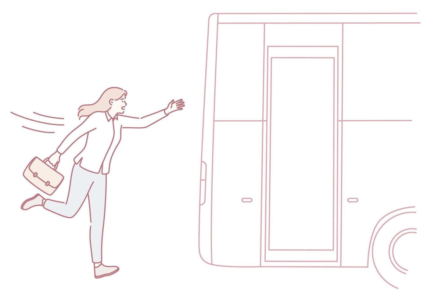 Running to Catch the Bus The Continuous Dilemma Faced by Modern Commuters in Cities vector