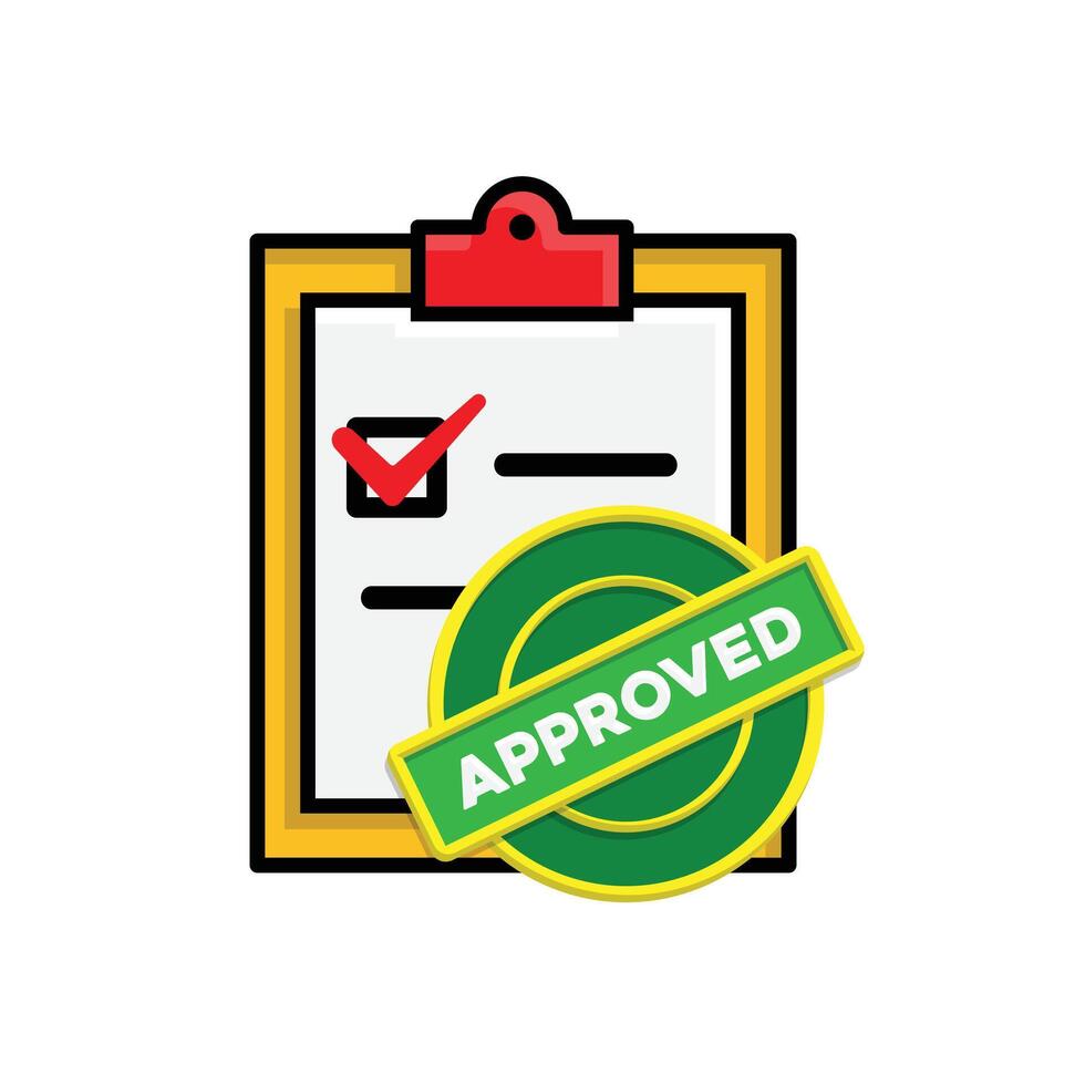 Approve icon. Management. Document and document board with approved stamp. manager, success. Isometric design style vector
