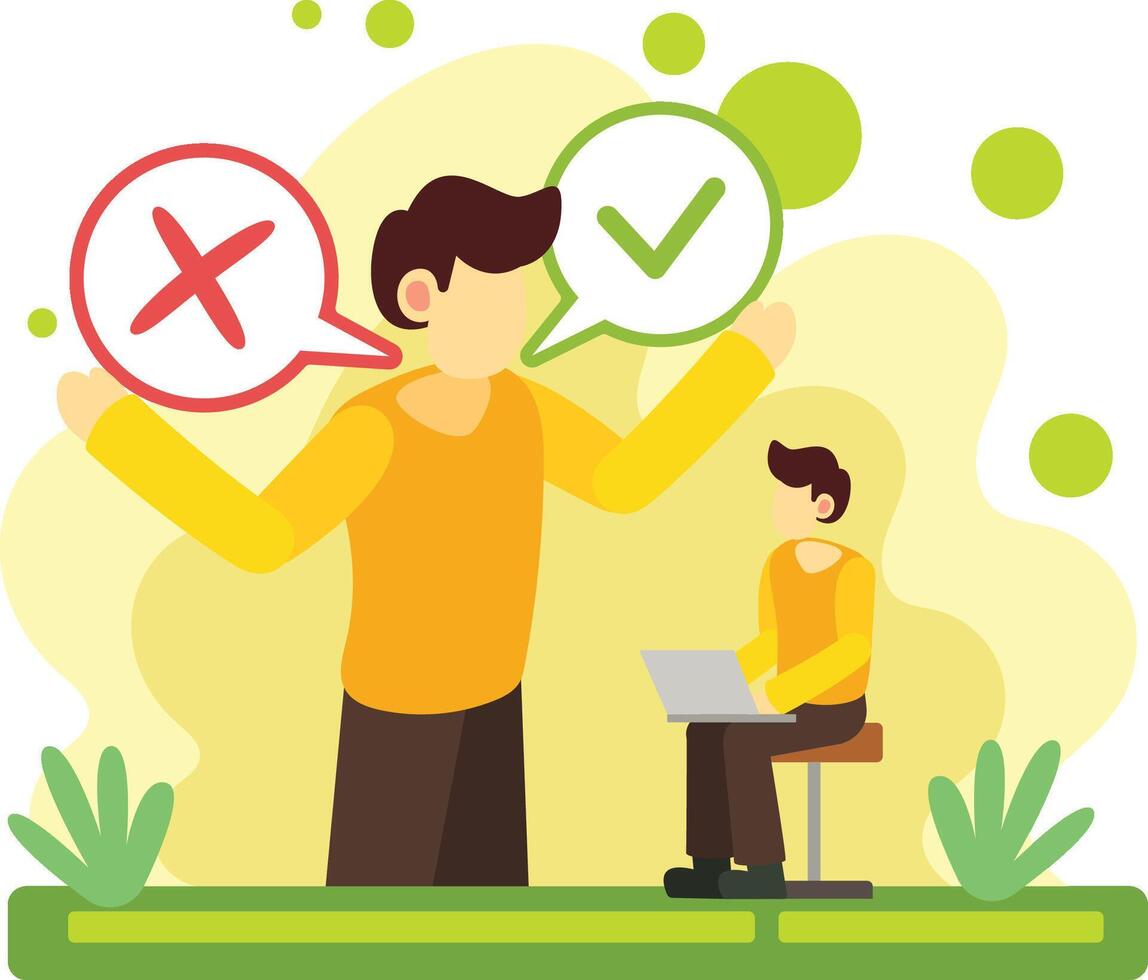 Decision making choices illustration vector