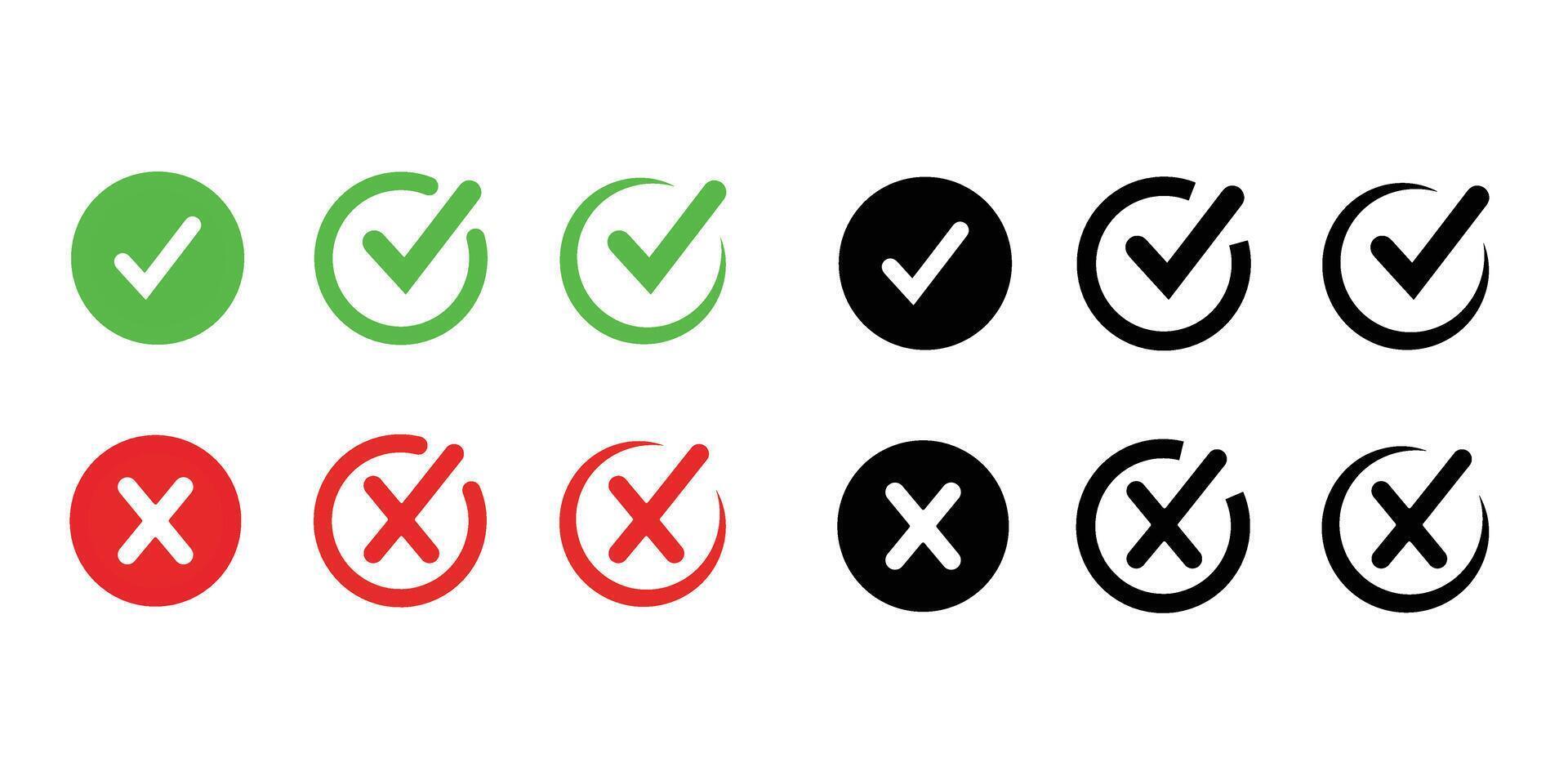 Approval and Validation Checkmarks with Confirm Icons Success Symbol Collection vector