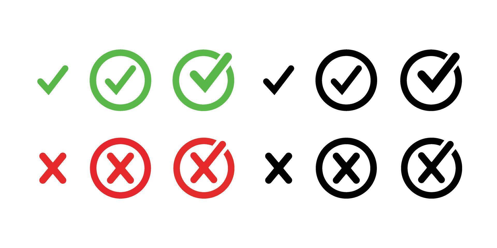 Modern Check Mark Icon Collection Approval, Validation, and Success Symbols vector
