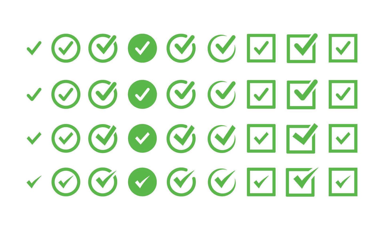 Yes and No Symbol Icons Illustration for Approved and Rejected User Interface Design vector