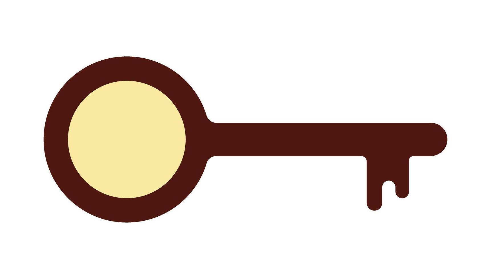 Old vintage key icon for concepts like security, access, and finding a solution. Simple flat design illustration for real estate or escape rooms. vector